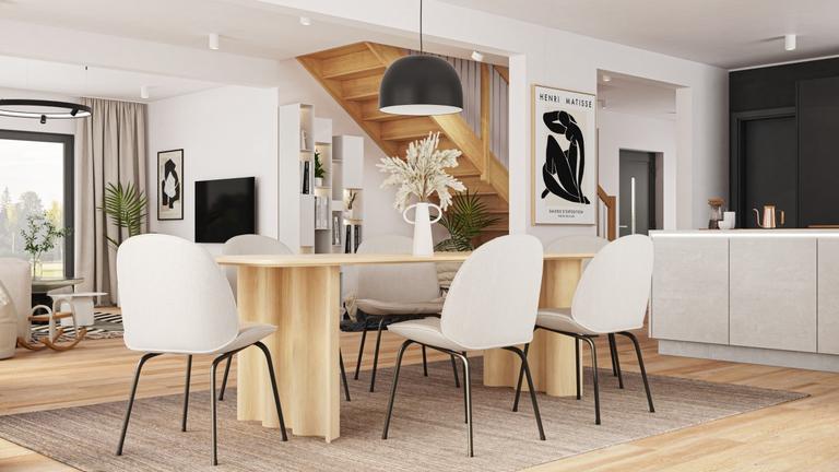 Lichtdurchfluteter Raum mit dezenten Naturfarben