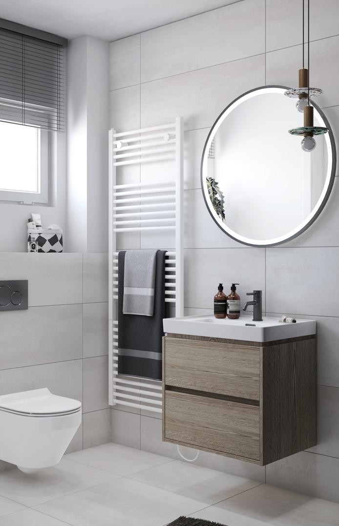 großzügiger Waschtisch und modernes Design