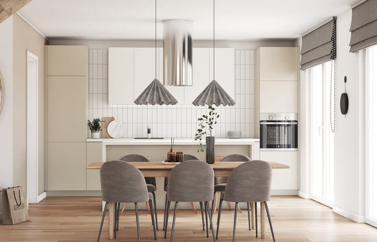 Helles Raumdesign mit warmen Naturtönen