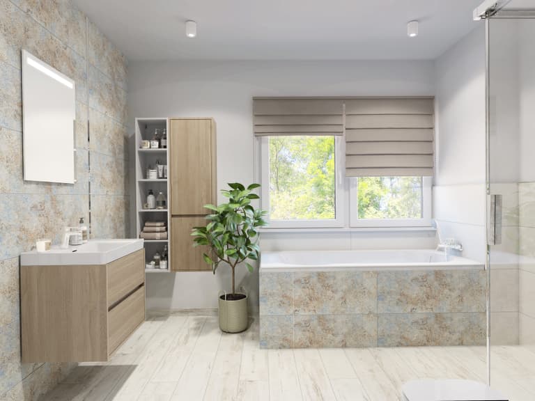 Badezimmer in Farbakzente