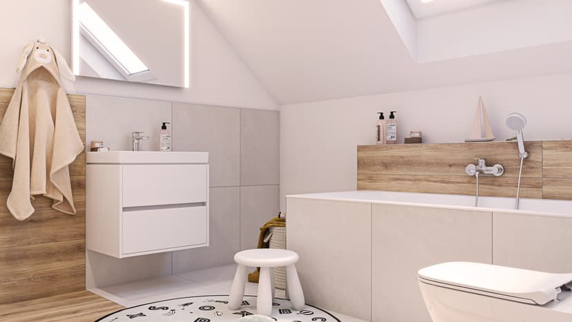 großes Waschbecken mit Unterschrank