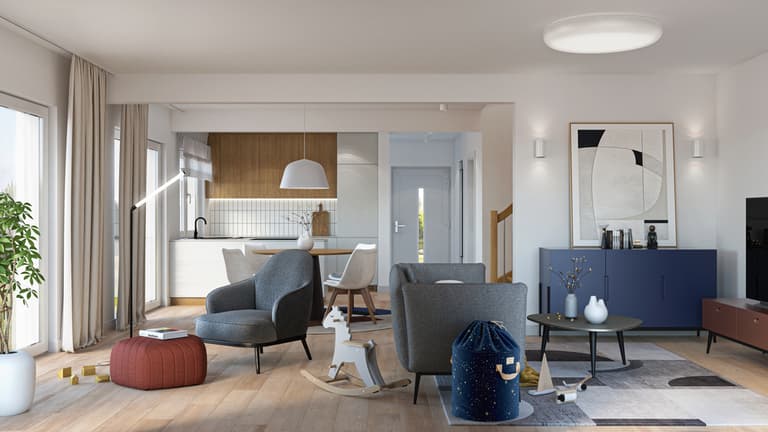 Küche mit Holz-Akzenten